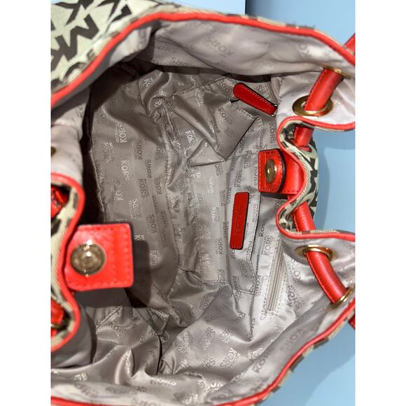 Michael Kors Canvas & Leather Tassel Shoulder Bag - Cream/Brown - EUC - Picture 13 of 17